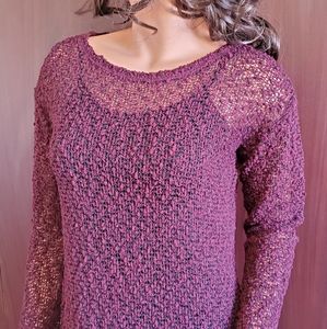 Aeropostale Boucle Open Knit Long Sleeve Top